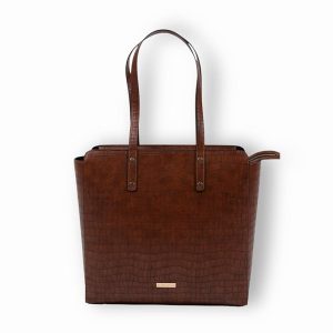 The Gusto Beyond+ Croco - Premium Vegan Leather Tote Bag for Women, Big Size | Stylish Handbag for women with Zip Closure | Fit for Office Bag, College, Travel Use | Handcrafted in India