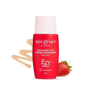 Dot & Key Strawberry Dew Tinted Sunscreen SPF 50+ Pa++++ - 05 Beige | Protection Against UA/UB | Broad Spectrum, Water & Sweat resistant | For All Skin Types | 50ml