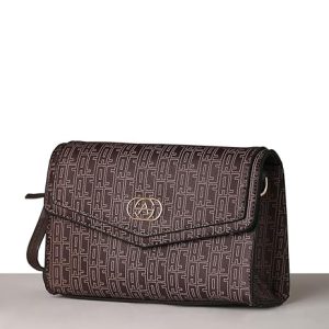 Allen Solly Women's Printed Sling Bag,Brown