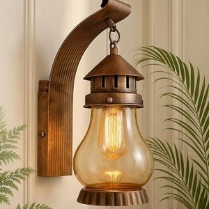 Homesake Vintage Wall Lantern | Rustic Outdoor & Indoor Wall Light | Antique Copper Finish | Weather-Resistant | Mandir Balcony Decorative Lighting for Home, Garden, Patio, Porch, Hallways (Pack of 1)